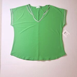 89th & Madison Green Cap Sleeve Boxy Tee